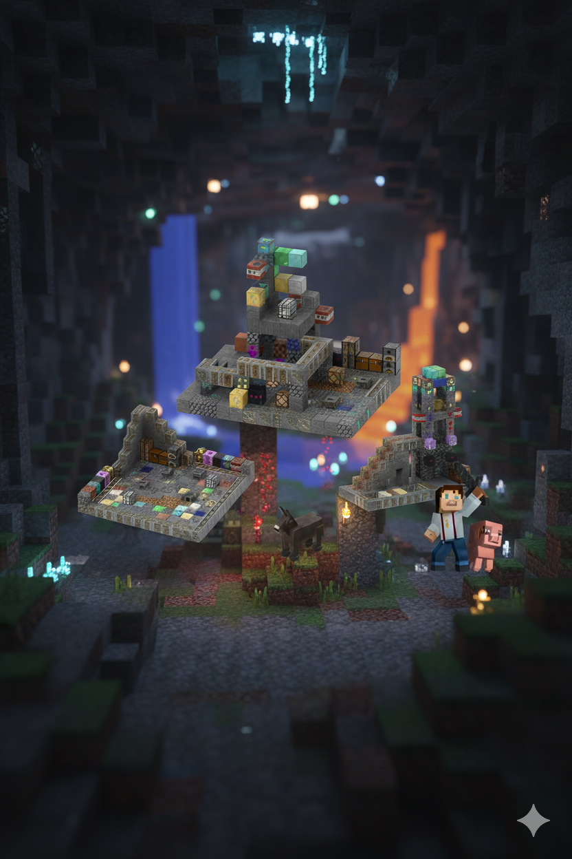 Manyetik Maden Blokları - 224 Parça Minecraft Uyumlu Set